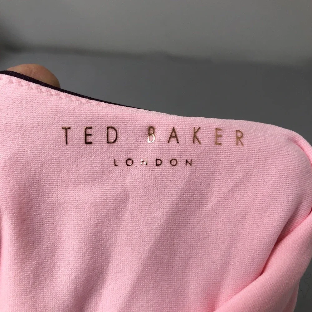 Ted Baker Rio Stripe One Piece Swimsuit Light Pink Womens 3‎ Large Reversible